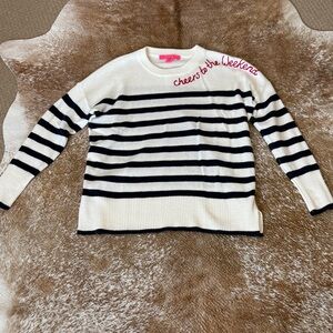 Lilly Pulitzer "Cheers to the weekend" sweater.